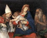 Lorenzo Lotto Madonna and Child with St Ignatius of Antioch and St Onophrius oil painting on canvas